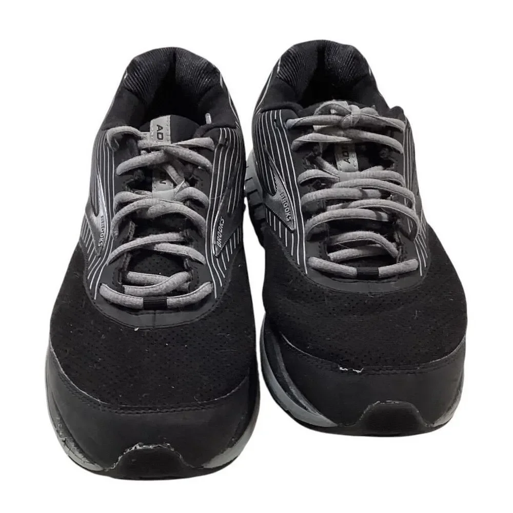 Brooks Walking Shoes Men 12 Black Gray Addiction Walker Suede Lace Up